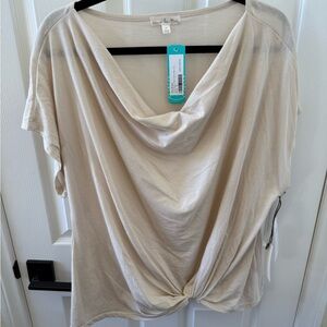 Nine Britton Cream Drape Neck Blouse